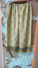 Pure chinon with beautiful pearl and zari detailing plazzo suit set in green