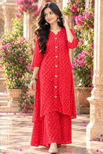 Pure crepe digital printed Co ord set in pink