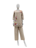 Premium jute cotton applique Co ord set