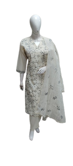 Premium cotton fully embroidered suit set