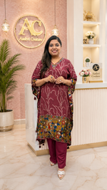 Premium pure crepe bandhani Kalamkari kaftan