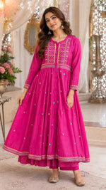 Premium Mul chanderi layered gown
