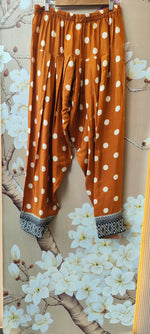 Pure Mul silk real mirror farshi salwar suit set in rust