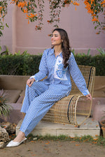 Super se bhi smart digital printed co ord set in blue