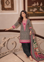 Pure crepe farshi salwar suit set with pure crepe dupatta