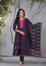 Pure cotton Anarkali with lace detailing