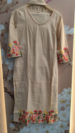 Beautiful cotton full suit embroidered in hands and bottom