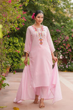 Premium pink Mul cotton lining suit set