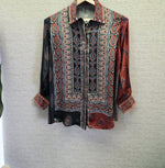 Premium crepe silk ajrakh shirt