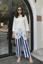 Super smart cotton applique stripes co ord set