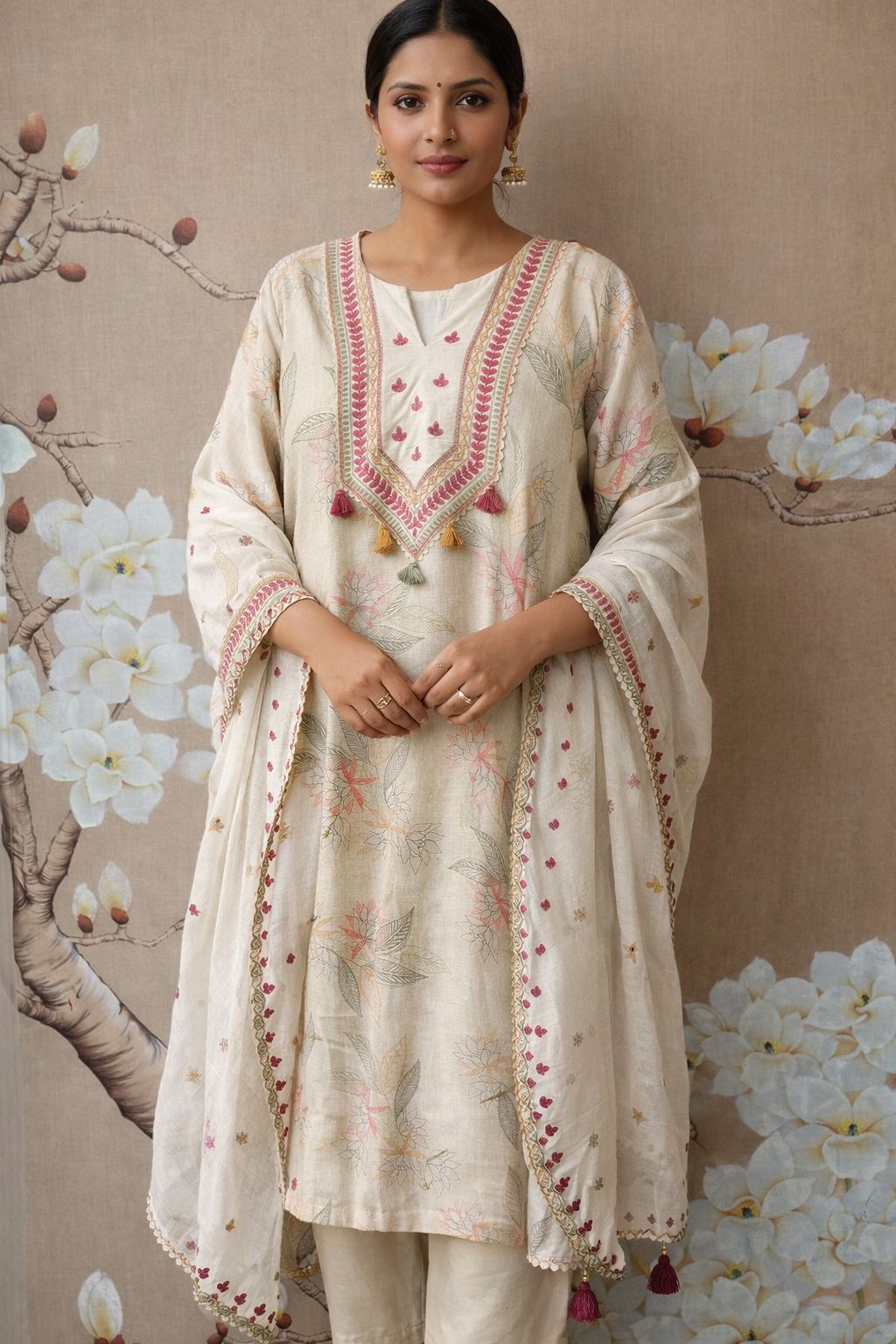 Jute cotton Mul inner suit set