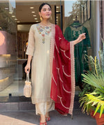 Premium handwork shimmer tissue suit set