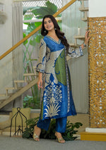 Premium gaji silk kurta pant in blue