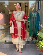 Premium handwork shimmer tissue suit set