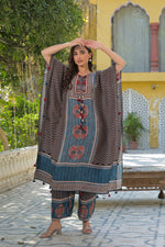 Premium Mul silk ajrakh kaftan co ord