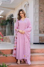 Premium applique work Mul cotton suit set