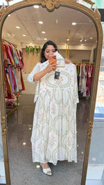 Wow cotton digital printed front n back lining Anarkali suit set