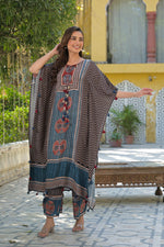 Premium Mul silk ajrakh kaftan co ord
