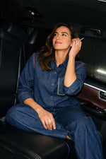 Luxury denim with katha detailing co ord set