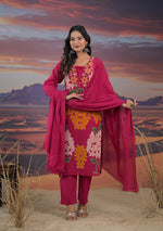 Mul cotton suit set in pink