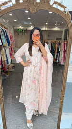 Restocked!!Premium Mul cotton fully embroidered in powder baby pink