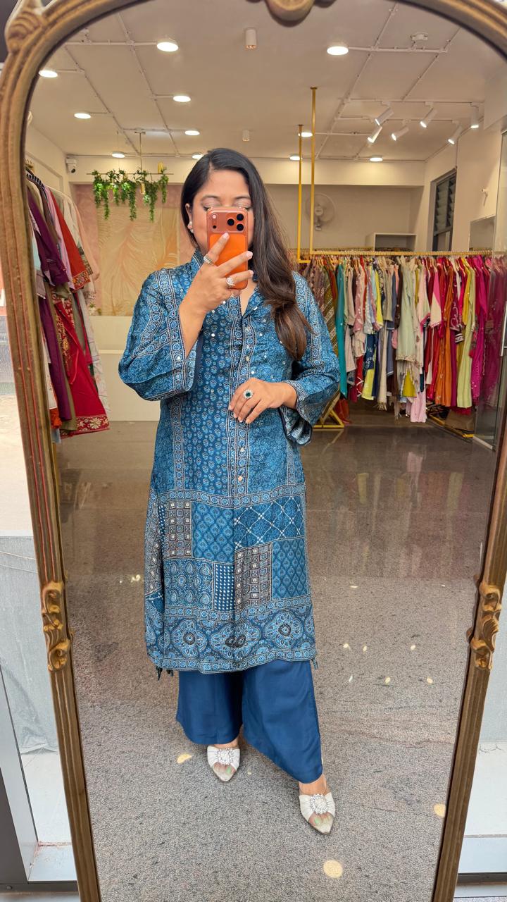 Designer crepe sequins detailing Co ord set