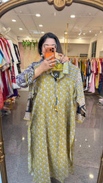 Pure Mul silk in super stylish cuts comes with inner in yellow