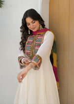 Super soft Mul cotton Anarkali paired with a pretty dupatta