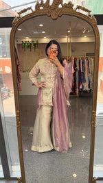 Premium crush tissue zari detailing skirt plazzo full suit set