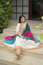 Super pretty soft Mul cotton gotta detailing suit set paired with pink multi dupatta