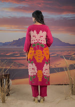 Mul cotton suit set in pink