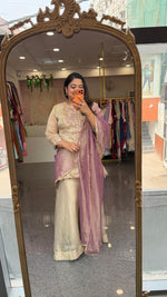Premium crush tissue zari detailing skirt plazzo full suit set