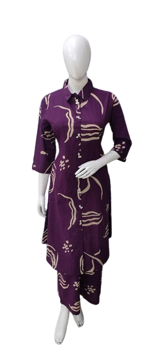 Pretty pretty cotton co ord set in purple