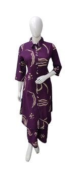 Pretty pretty cotton co ord set in purple