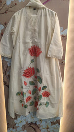 Beautiful Applique work Mul chanderi full suit