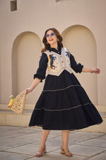 Premium Dobby cotton with detachable front n back embroidered jacket