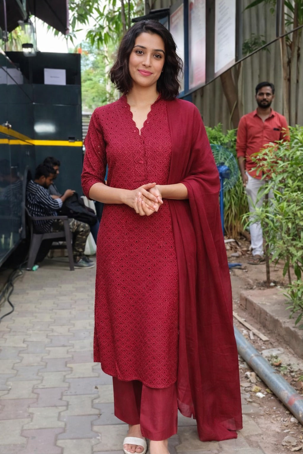 Shifli cotton with lining full suit set