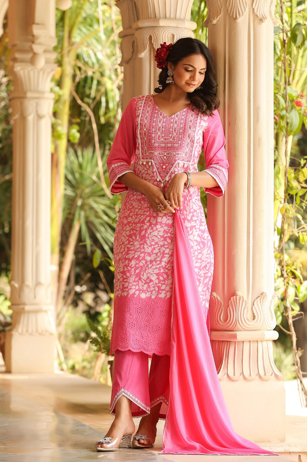 Pure cotton shifli suit set with stylish pants