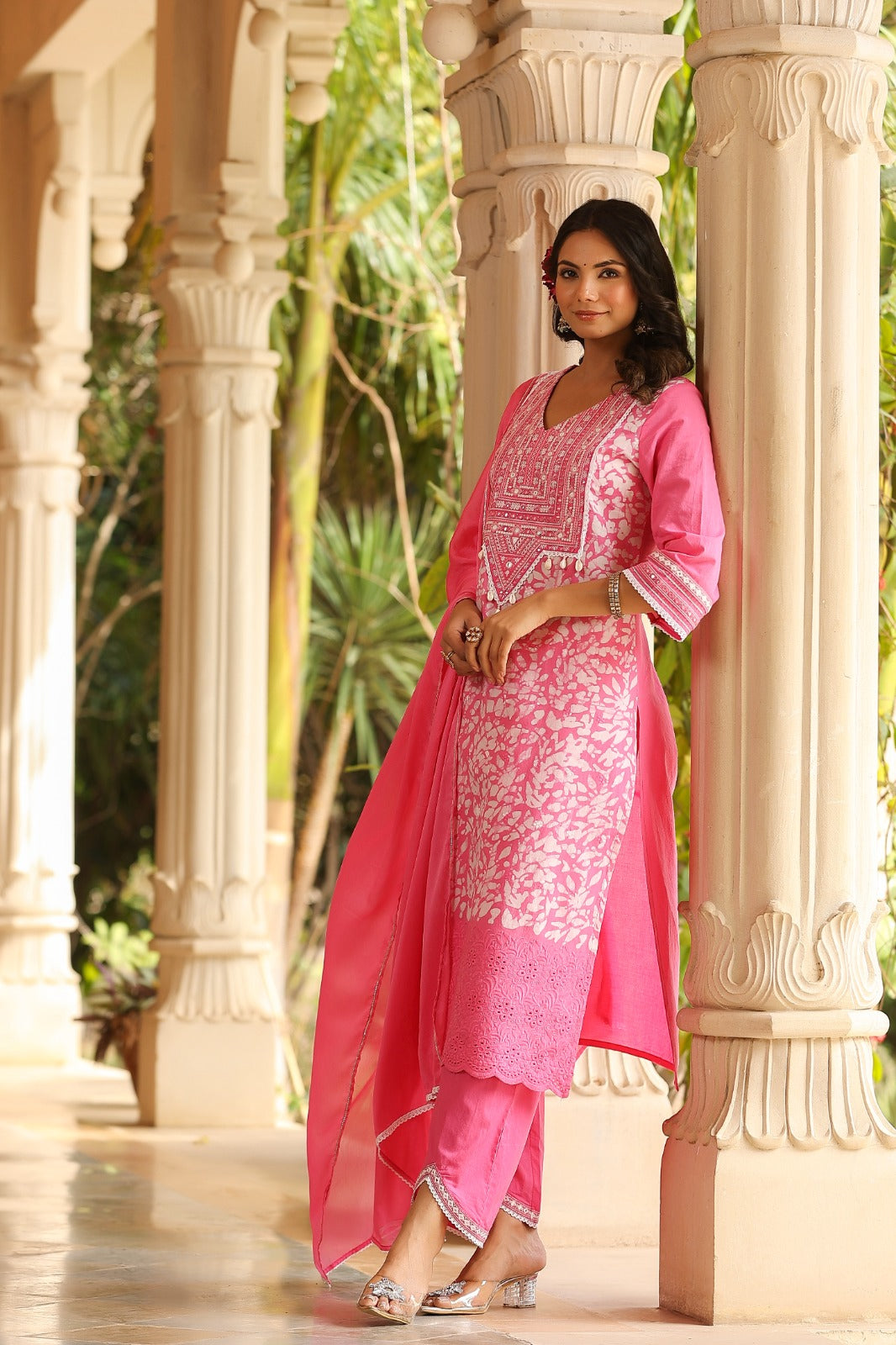 Pure cotton shifli suit set with stylish pants