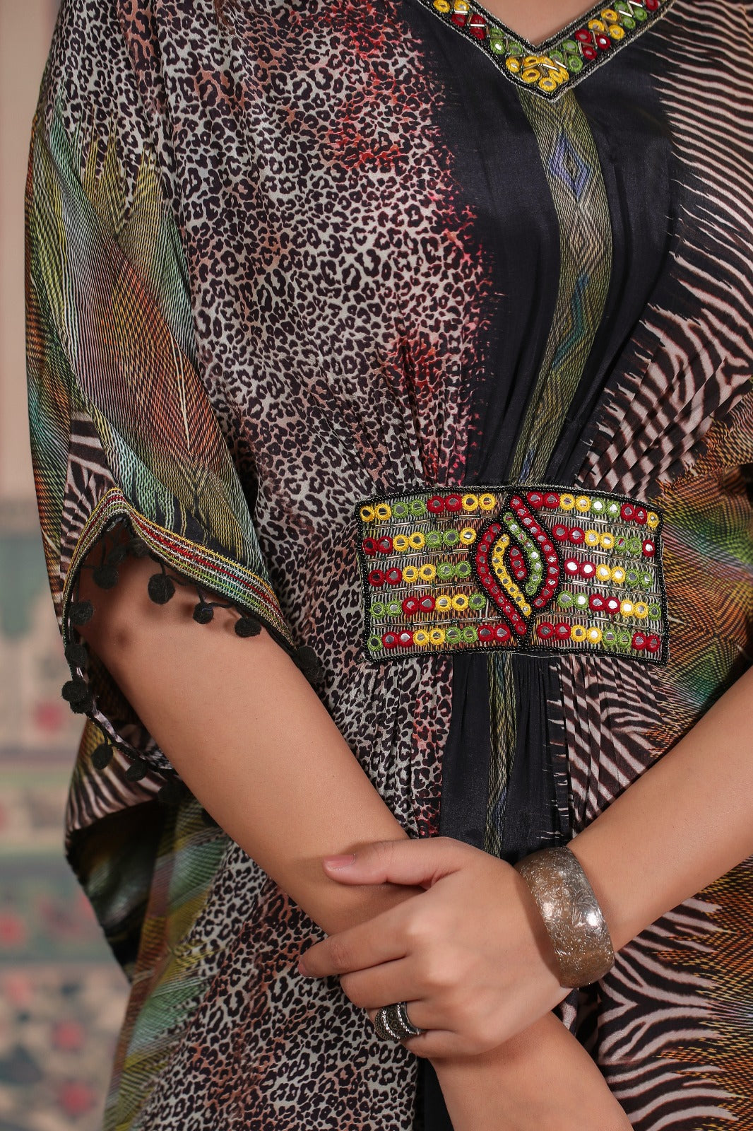 Pure crepe kaftan set