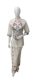 Handloom cotton embroidered co ord