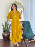 Real mirror solid colour co ord set in yellow