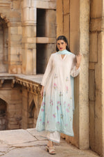 Designer premium Mul cotton ombré effect lining suit set in blue