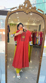 Smart designer front n back cotton suit set (slim fit) in rust