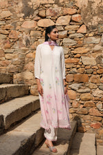 Designer premium Mul cotton ombré effect lining suit set in pink