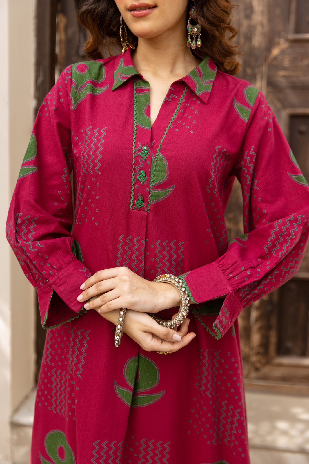 Premium digital printed cotton kurta pant
