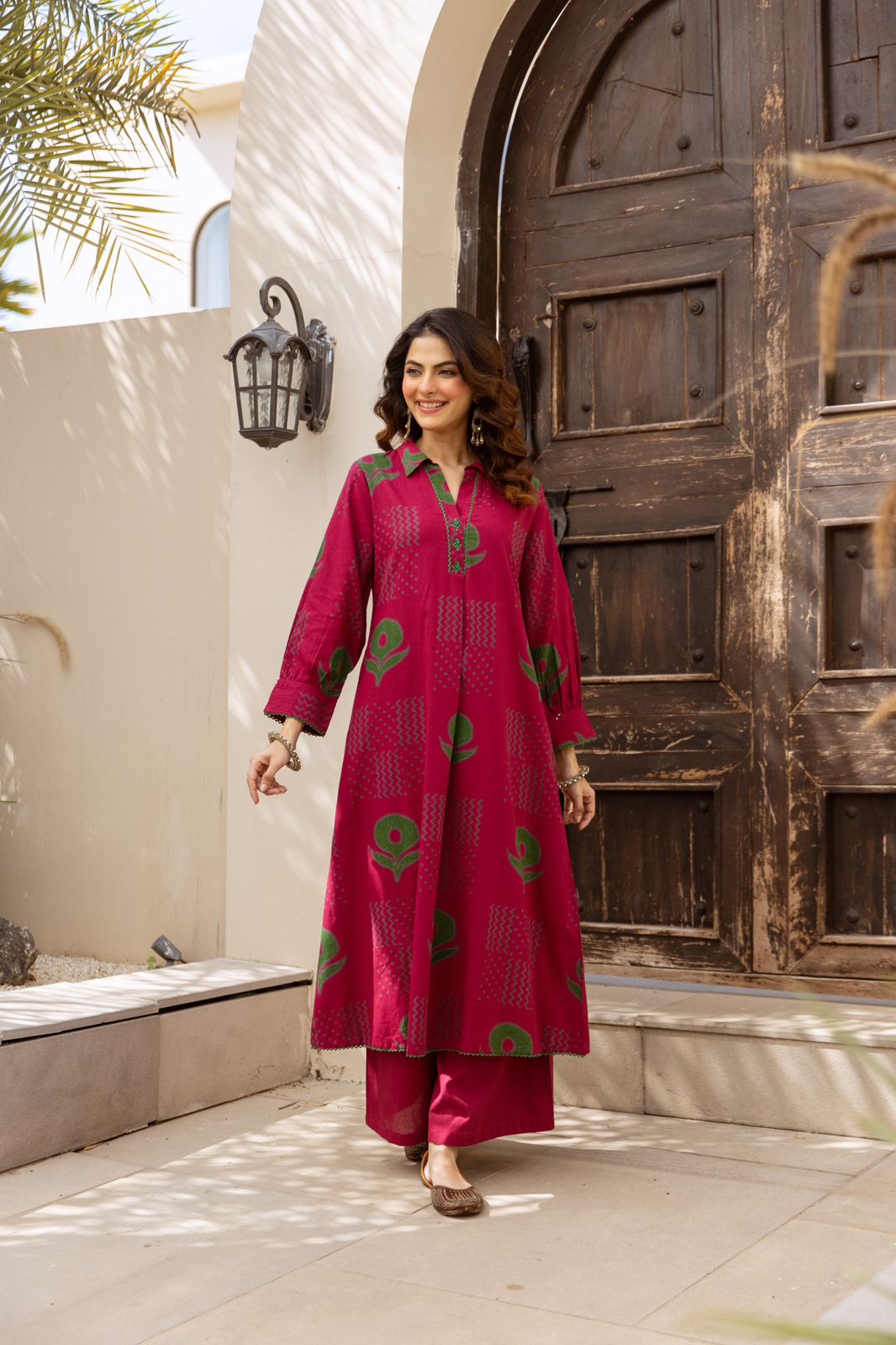 Premium digital printed cotton kurta pant