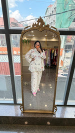 Premium chinon beautiful pearl detailing co ord set