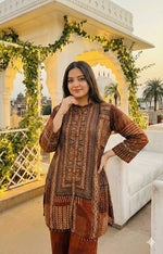 Premium crepe silk lining Kalamkari Co ord set