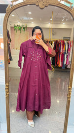 Real mirror solid colour co ord set in wine